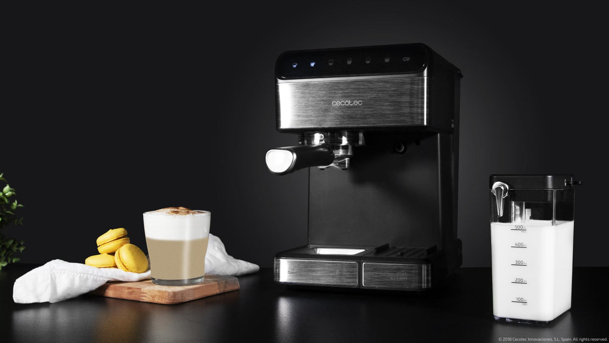 Espressor semiautomat Cecotec Power Instant-ccino 20 Touch Serie Nera, 20 bar, 1350 W, rezervor 1,4 l