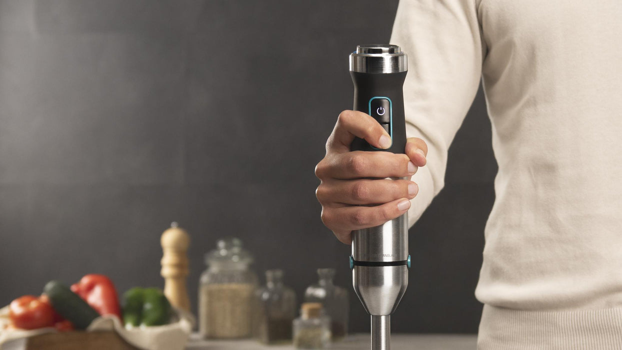 Blender de mână Cecotec Power TitanBlack 1500 XL Cream&Crush, 1500 W, recipient 800 ml, tocător 600 ml, inox