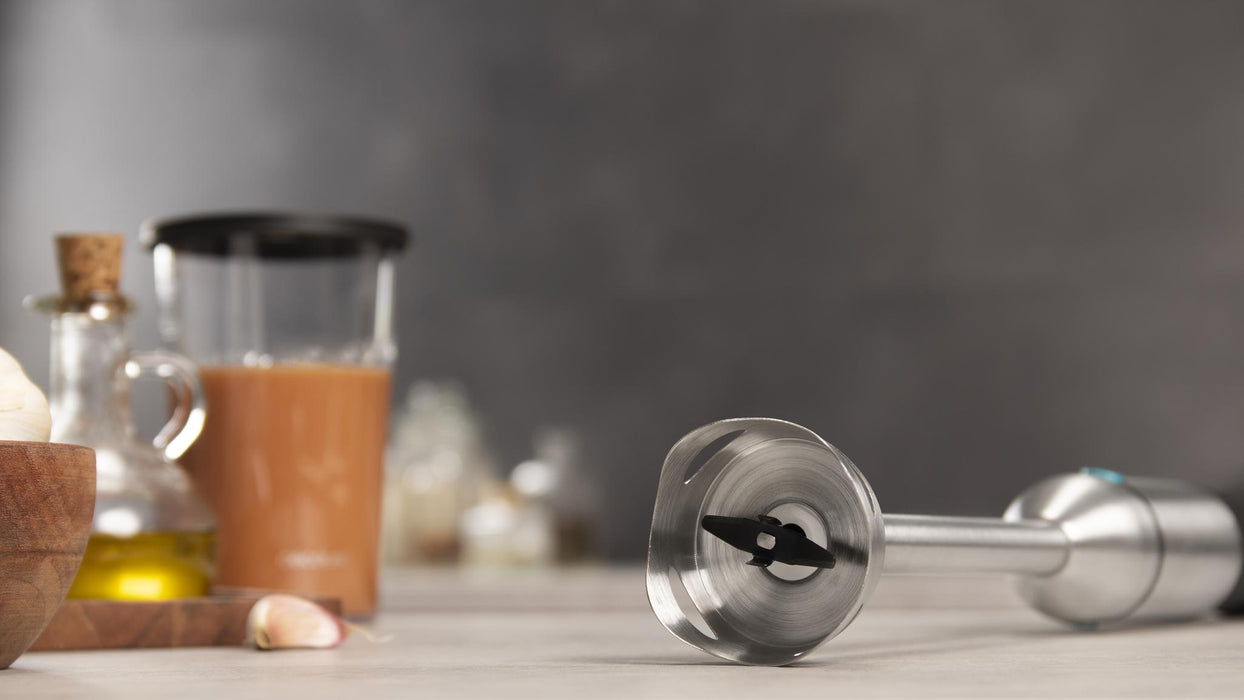 Blender de mână Cecotec Power TitanBlack 1500 XL PerfectCream&Crush, 1500 W, recipient 800 ml, tocător 600 ml, oțel