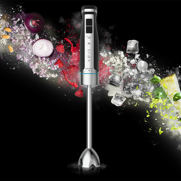 Blender de mână Cecotec Powergear 1500 XL Pro, 1500 W, 21 de viteze, cană de 800 ml, oțel