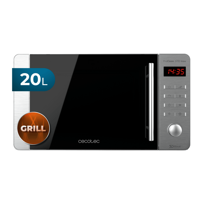 Cuptor cu microunde cu grill Cecotec ProClean 5110 Inox, 20 l, 700 W, grill 800 W, inox