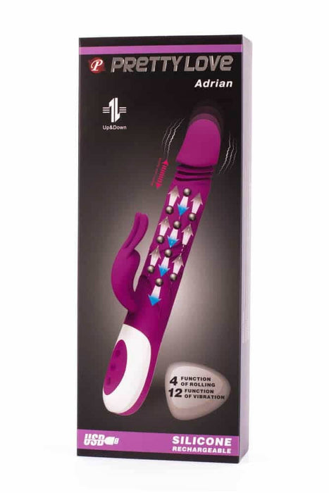 Vibrator rabbit, Pretty Love Adrian, silicon, USB reîncărcabil