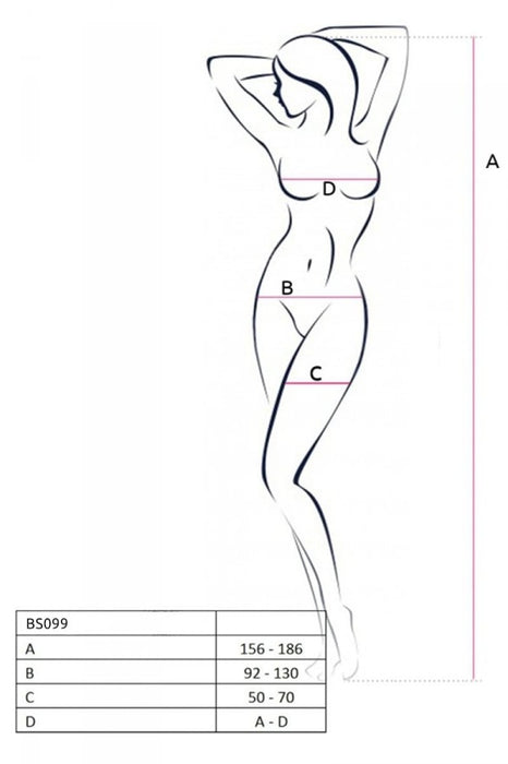 Bodystocking, Passion, BS099, alb, dantelă