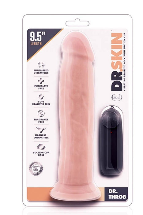 Dildo Vibrator, Blush Dr. Throb, 9.5 inch, Multivibrații