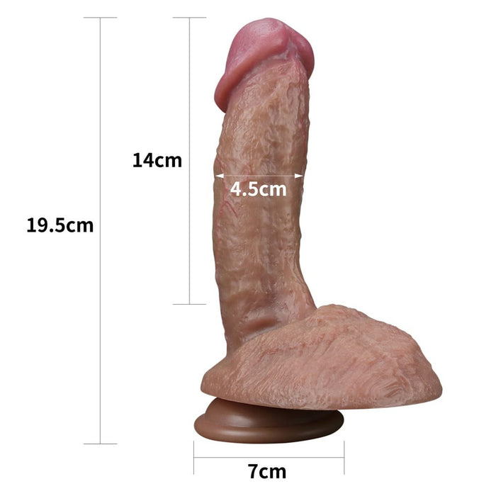 Dildo, Lovetoy, 19 cm, silicon stratificat, natur