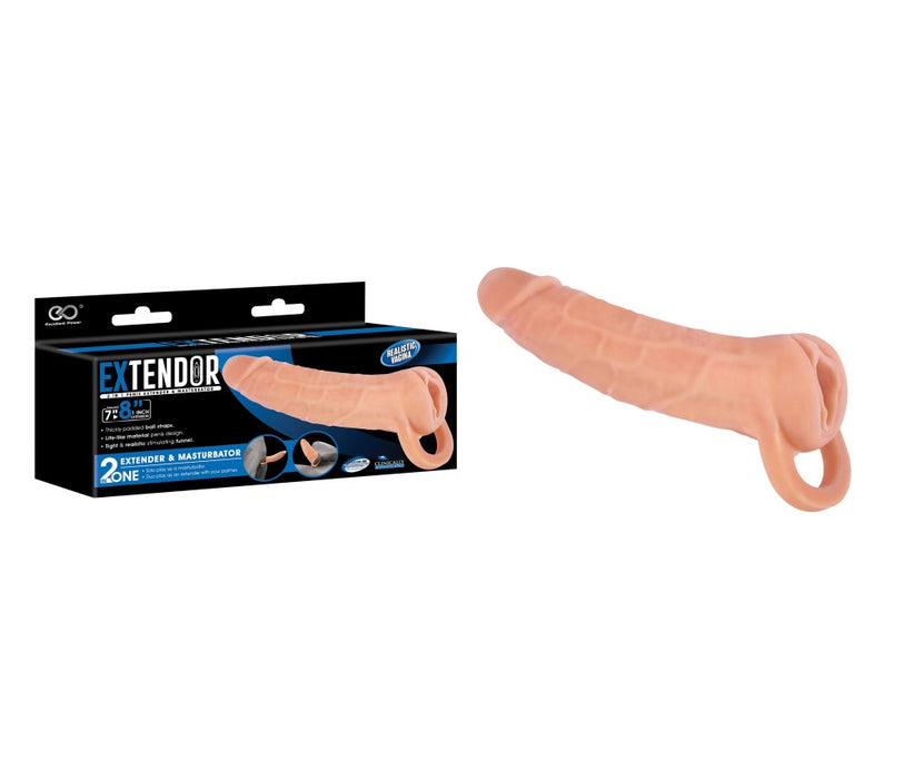 Extensor și Masturbator, NMC Extendor, 8 inch, TPR, 2 în 1