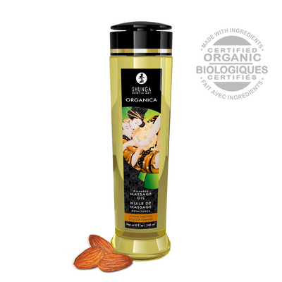 Ulei de masaj, Shunga, 240 ml, aromă migdale