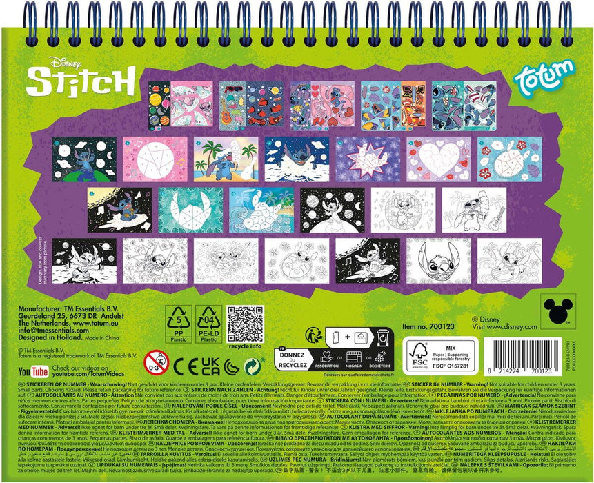 Carte de colorat, Totum, Stitch, autocolante holografice, 19x23 cm