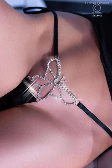 Chilot tanga, Chilirose CR 4247, Butterfly, negru