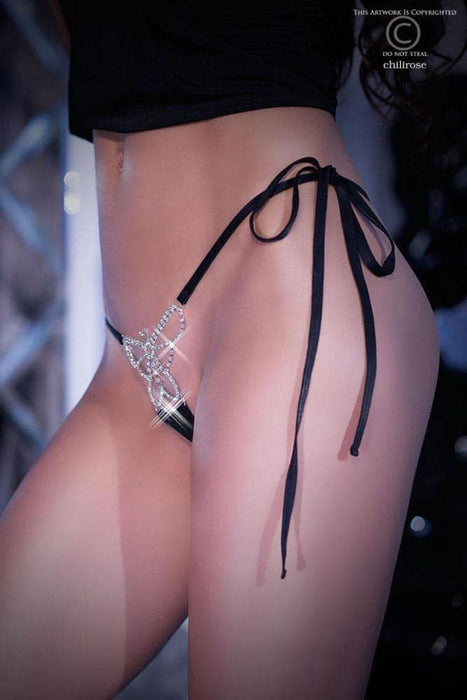 Chilot tanga, Chilirose CR 4247, Butterfly, negru