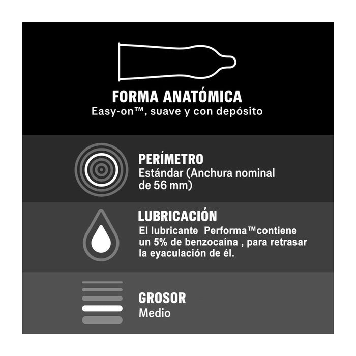 Prezervative, Durex Placer Prolongado, 12 bucăți, latex natural