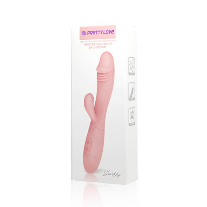 Vibrator dublu stimulare, Pretty Love Slappy, silicon, 19 cm