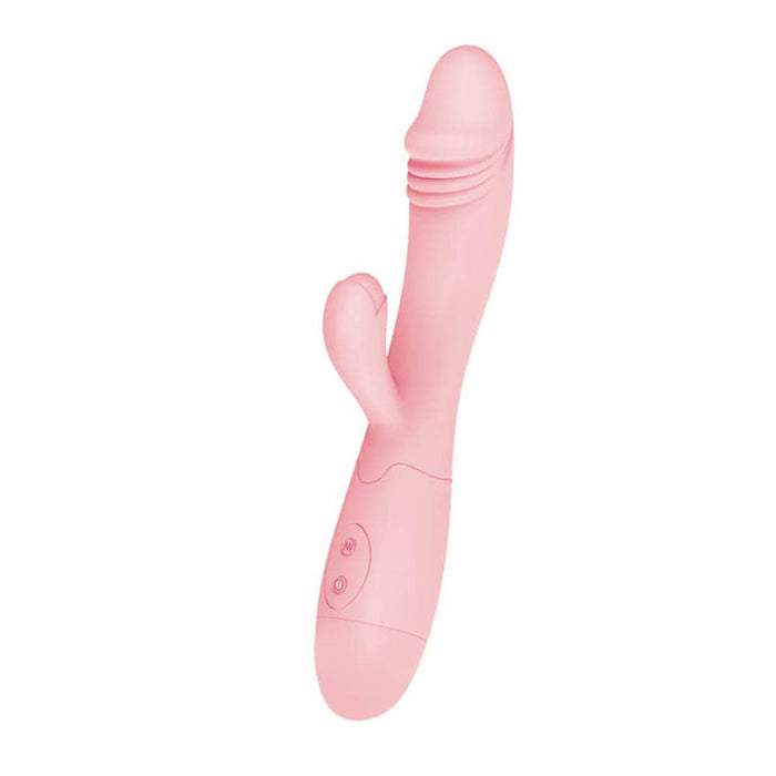 Vibrator dublu stimulare, Pretty Love Slappy, silicon, 19 cm
