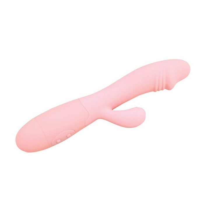 Vibrator dublu stimulare, Pretty Love Slappy, silicon, 19 cm
