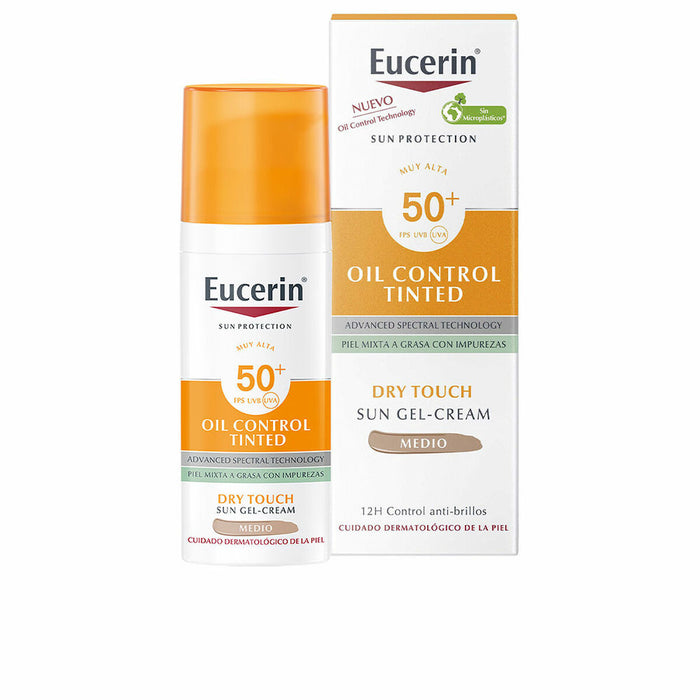 Gel-cremă SPF 50+, Eucerin, Oil Control, Beige