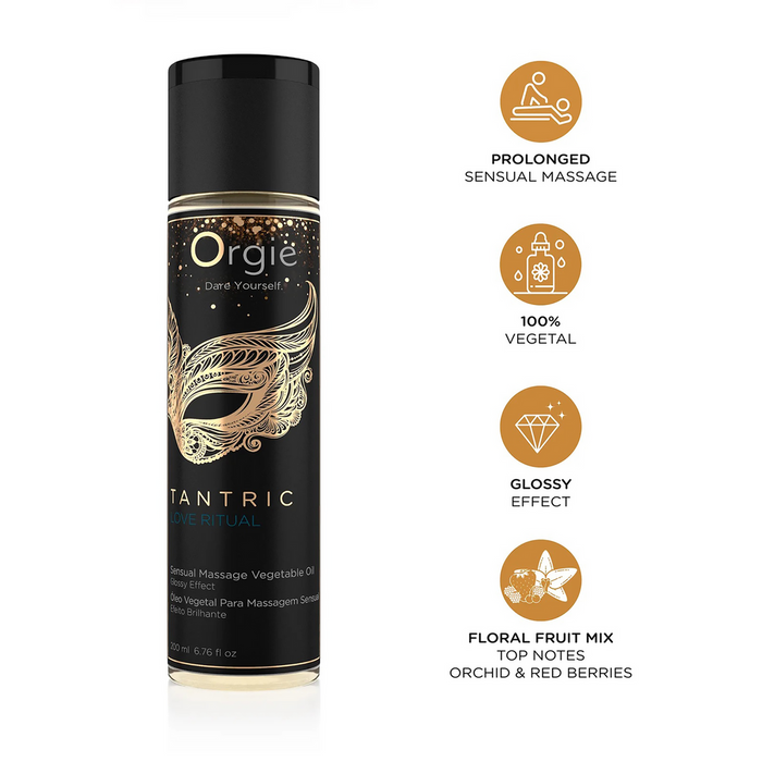 Ulei de masaj, Orgie, Tantric Love Ritual, 200 ml, efect strălucitor