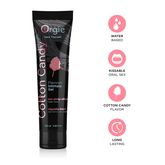 Lubrifiant pe bază de apă, Orgie, Lube Tube, aromă vată de zahăr, 100 ml
