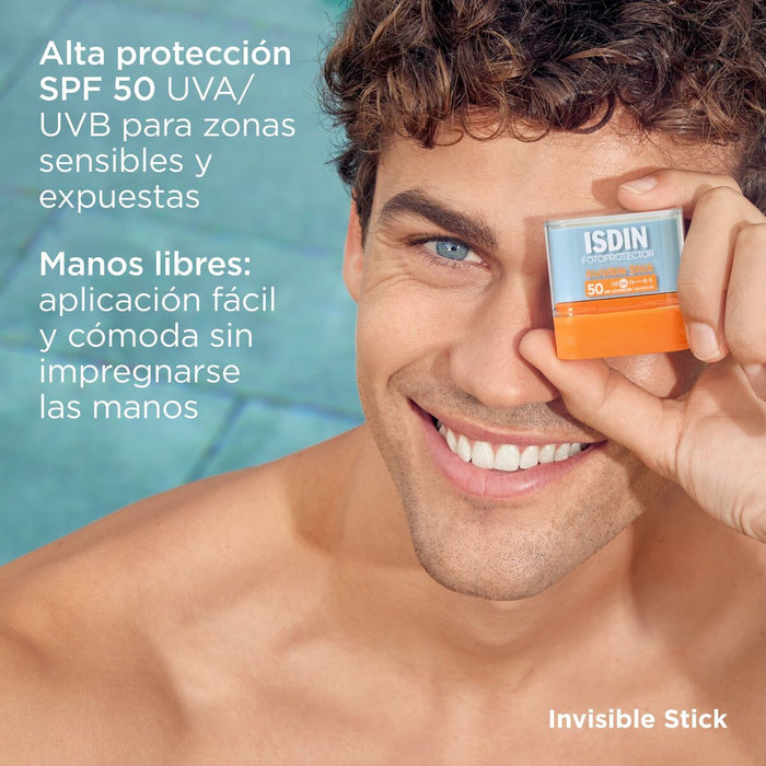 Stick protecție solară, Isdin, Invisible Stick, SPF50, 10g