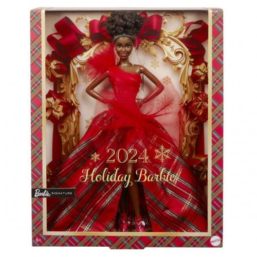 Păpușă Barbie Holiday, Mattel, păr castaniu, rochie elegantă