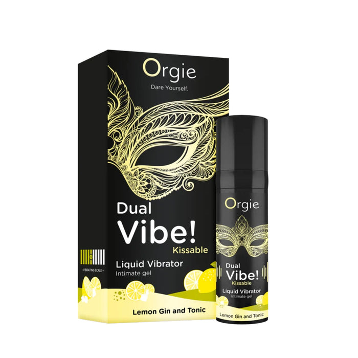 Gel vibrator lichid, Orgie, Dual Vibe Lemon Gin And Tonic, 15 ml