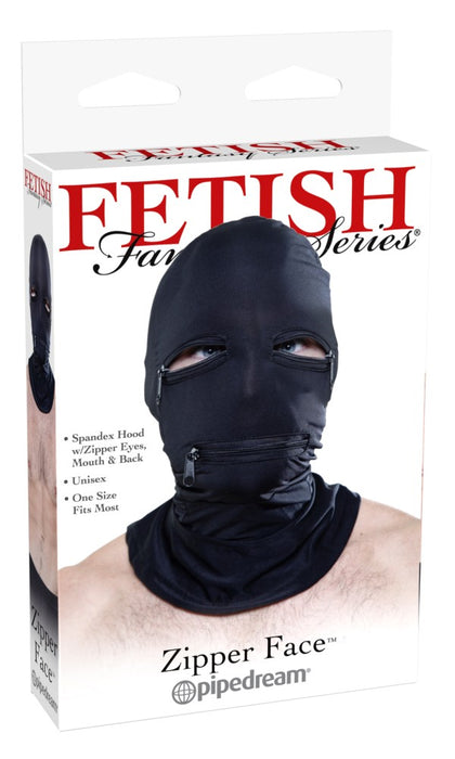Glugă cu Fermuar, Pipedream, Zipper Face, Negru