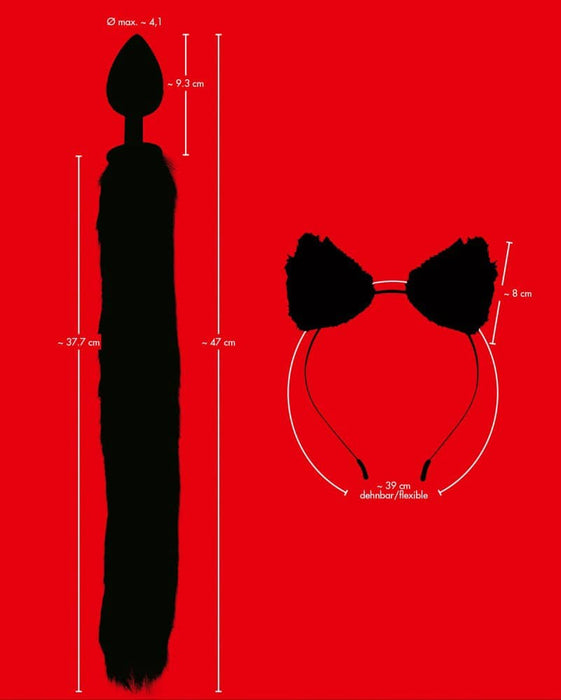 Set accesorii, Bad Kitty, urechi și plug cu coadă, silicon