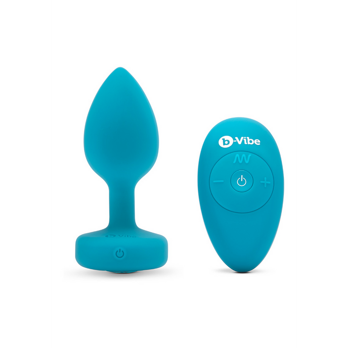 Plug anal, B-Vibe, Vibrating Jewel, silicon, albastru, dimensiune S/M