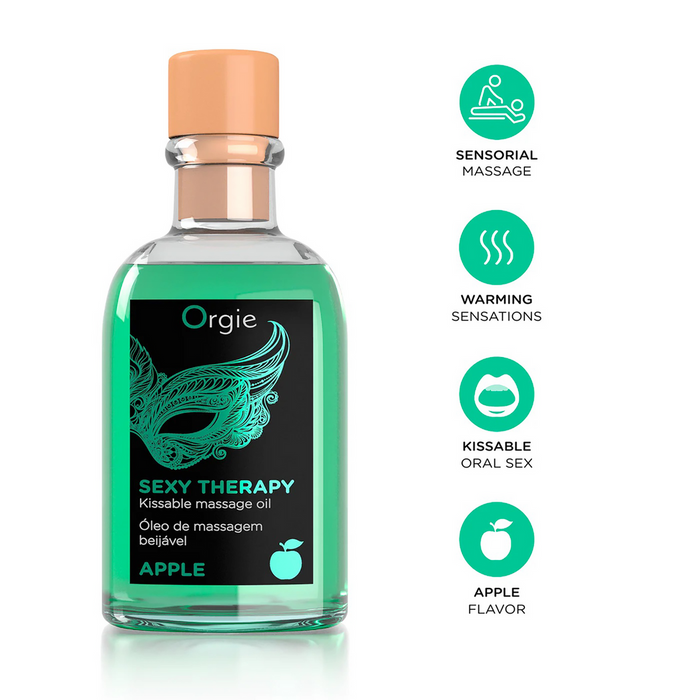 Kit masaj buze, Orgie, Green Apple, 100 ml