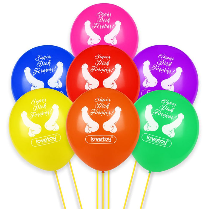 Baloane petrecere, Lovetoy, Super Dick, multicolor, set 7 bucăți