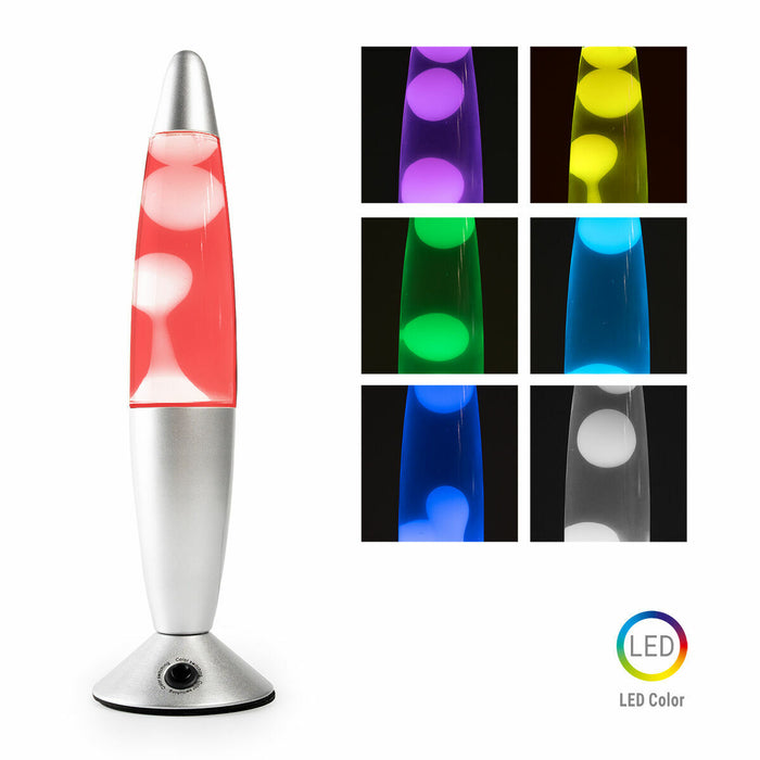 Lampă lava LED, InnovaGoods, multicoloră, aluminiu și sticlă