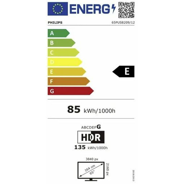 Televizor Smart, Philips, 65PUS8209, QLED, 65 inci, Negru