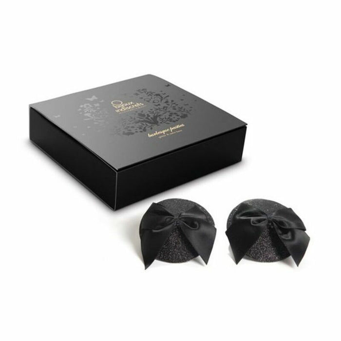 Pasties autoadezive, Bijoux Indiscrets, BOW, reutilizabile, negru