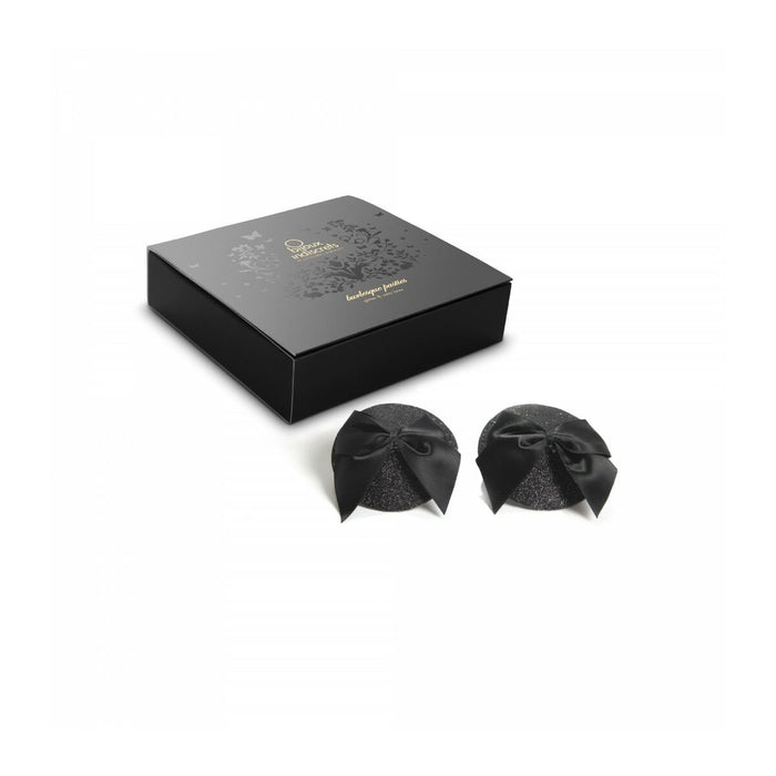 Pasties autoadezive, Bijoux Indiscrets, BOW, reutilizabile, negru