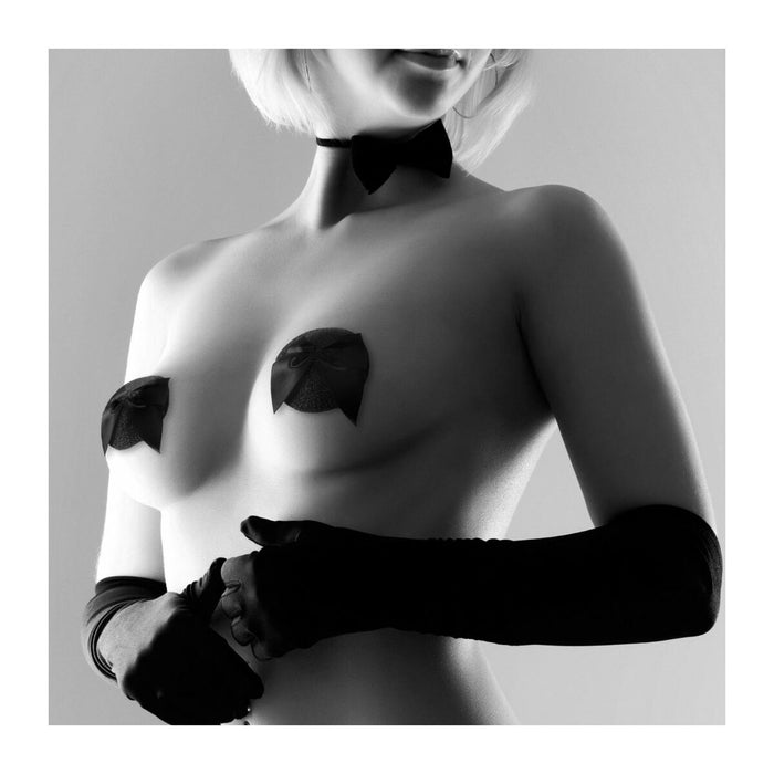 Pasties autoadezive, Bijoux Indiscrets, BOW, reutilizabile, negru