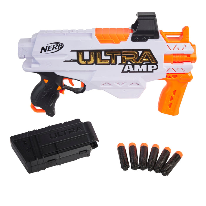 Pistol cu săgeți, Nerf Ultra AMP, alb-negru-portocaliu