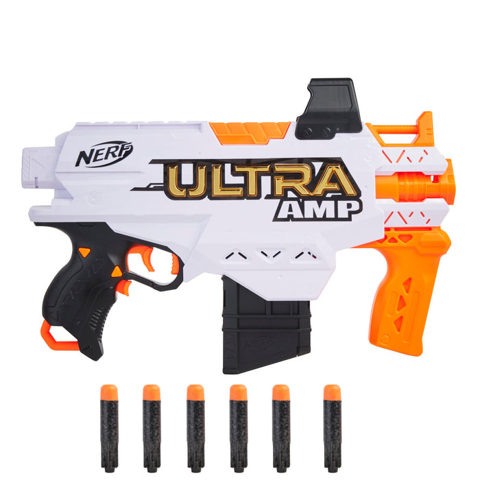Pistol cu săgeți, Nerf Ultra AMP, alb-negru-portocaliu