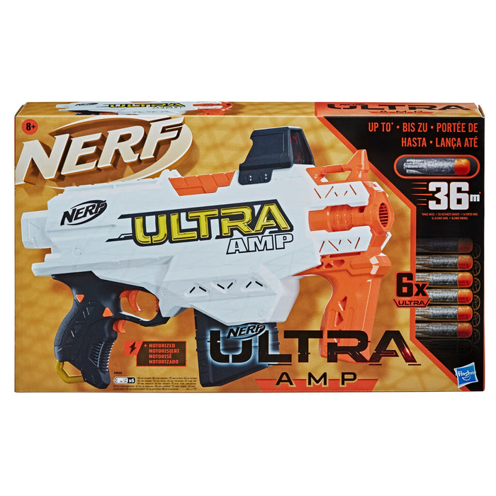 Pistol cu săgeți, Nerf Ultra AMP, alb-negru-portocaliu