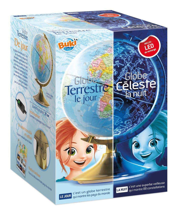 Glob terestru, Buki France, 21 cm, funcție fotosensibilă