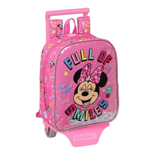 Rucsac școlar cu roți, Disney, Minnie Mouse, roz