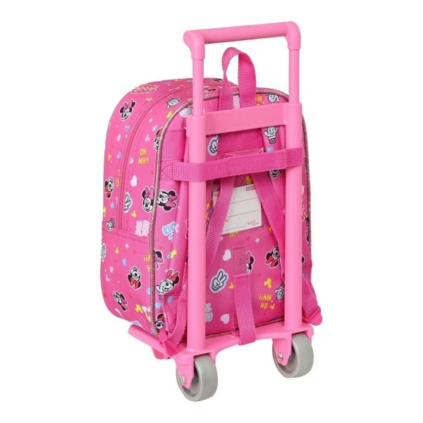 Rucsac școlar cu roți, Disney, Minnie Mouse, roz