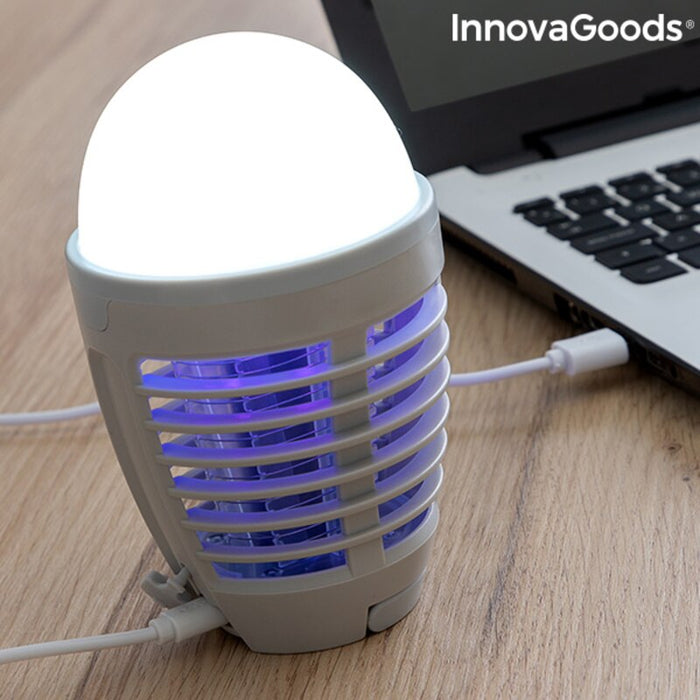 Lampă antițânțari InnovaGoods, 2-în-1, reîncărcabilă, LED