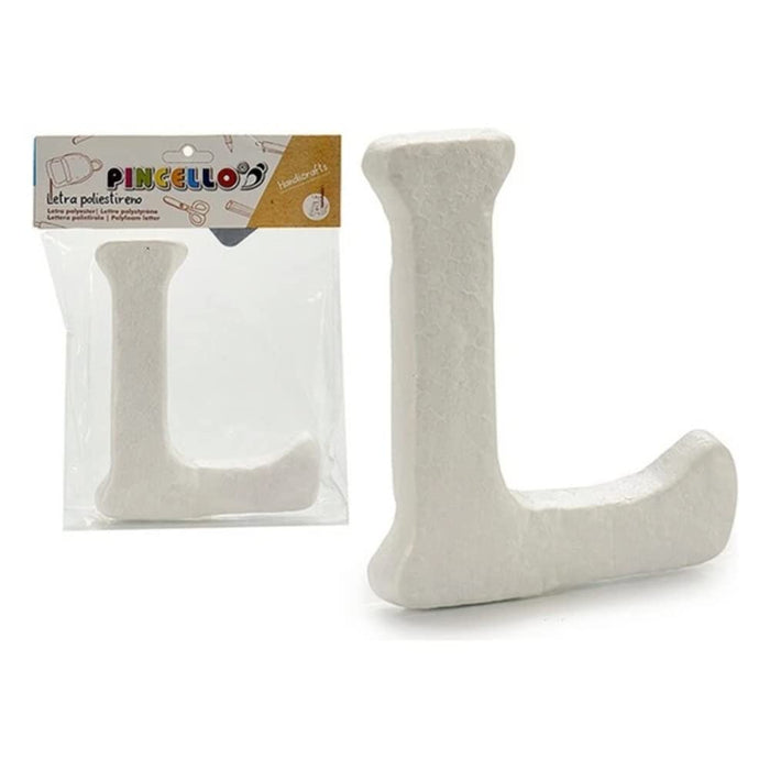 Literă decorativă, Artemim, model L, alb, polistiren