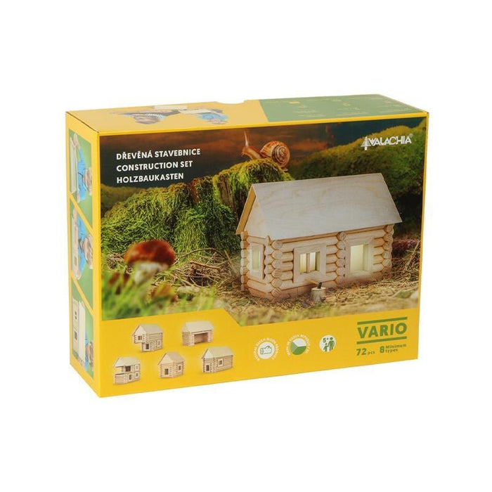 Set construcție din lemn, Walachia, VARIO HOE00309, piese naturale