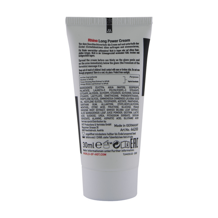 Cremă întârziere, Hot, Rhino Long Power, 30 ml