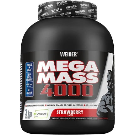 Supliment Nutrițional Weider Gianer Mega Mass 4000, Căpșuni, 3 kg