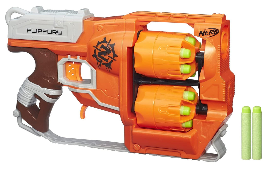 Pistol de jucărie, Nerf, Blaster Flipfury Zombie, 12 săgeți