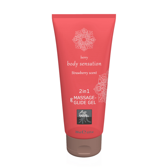 Gel masaj 2 în 1, Shiatsu, Strawberry, 200 ml