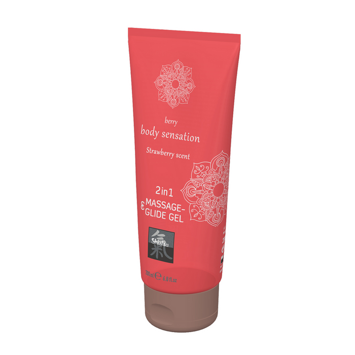 Gel masaj 2 în 1, Shiatsu, Strawberry, 200 ml