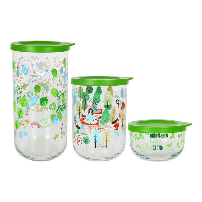 Set recipiente sticlă, LAV, Earth Crystal, multicolor