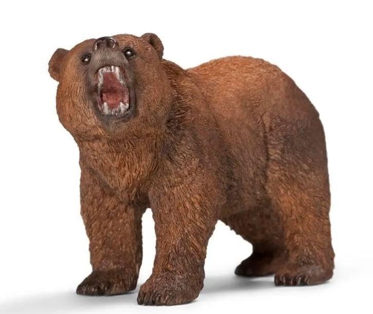 Figurină urs Grizzly, Schleich, maro, detaliat